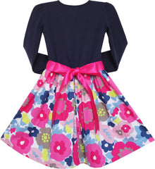 Girls Dress Knitting Tree Floral Pattern Long Sleeve Size 7-14 Years