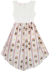 Girls Dress Hi-Lo Maxi Sequin Chiffon Lace Beige Size 7-14 Years