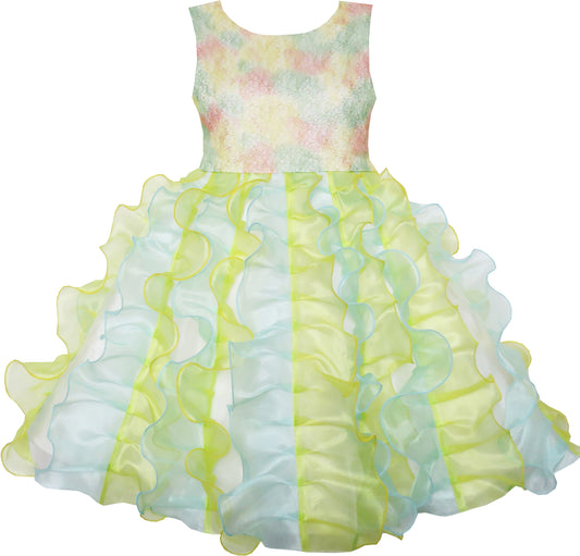 Sunny Fashion Girls Pastel Pleated Tulle Princess Dress
