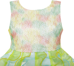 Girls Dress Pleated Tulle Princess Party Wedding Pageant Size 7-14 Years