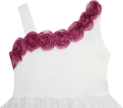 Girls Dress Asymmetric One Shoulder Flower Girl Party Purple Size 2-6 Years