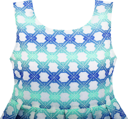 Girls Dress Plaid Checkered Striped Color Blocks Size 2-14 Years