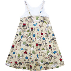 Girls Dress Halter Sleeveless Frog Mushroom Lotus Flower Size 2-6 Years