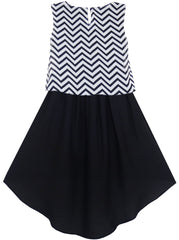 Girls Dress Turn-Down Collar Flower Chiffon Party Size 6-14 Years