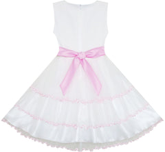 Girls Dress Elegant Design Princess Wedding Bow Tie Flower Size 4-14 Years