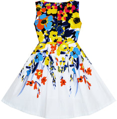 Girls Dress Elegant Princess Colorful Blooming Flower Size 4-10 Years