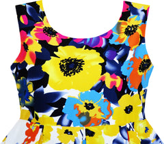 Girls Dress Elegant Princess Colorful Blooming Flower Size 4-10 Years