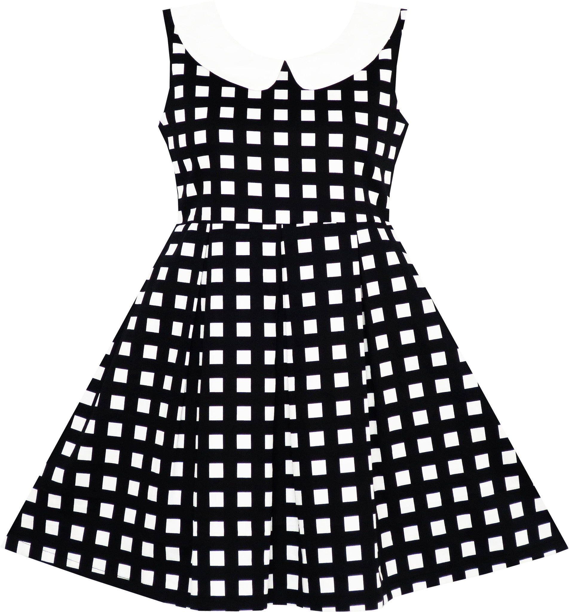 slim fit dress slacks Girls Dress Turn-Down Collar Checkered Summer School – Sunny Fashion
