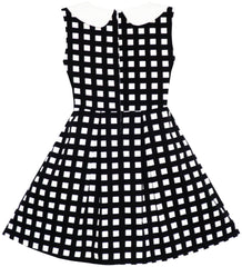 Girls Dress Turn-Down Collar Checkered Summer School Size 5-14 Years