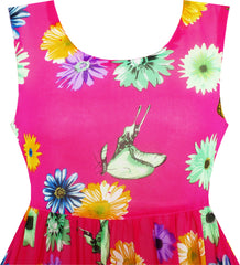 Girls Dress Hi-lo Maxi Chiffon Butterfly Flower Party Evening Size 7-14 Years