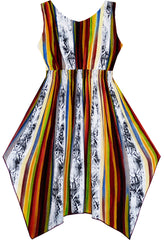 Girls Dress Striped Hanky Hem Party Holiday Summer Size 7-14 Years
