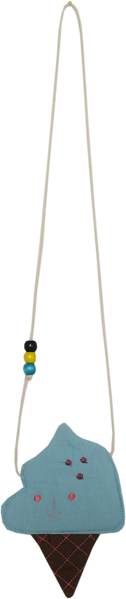 Girls Plum Flower Print Dress With Ice Cream Handbag Size 4-8 Years