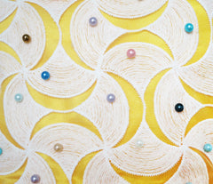 Flower Girls Dress Lace Pearl Dimensional Flowers Pageant Wedding Tulle Size 3-14 Years