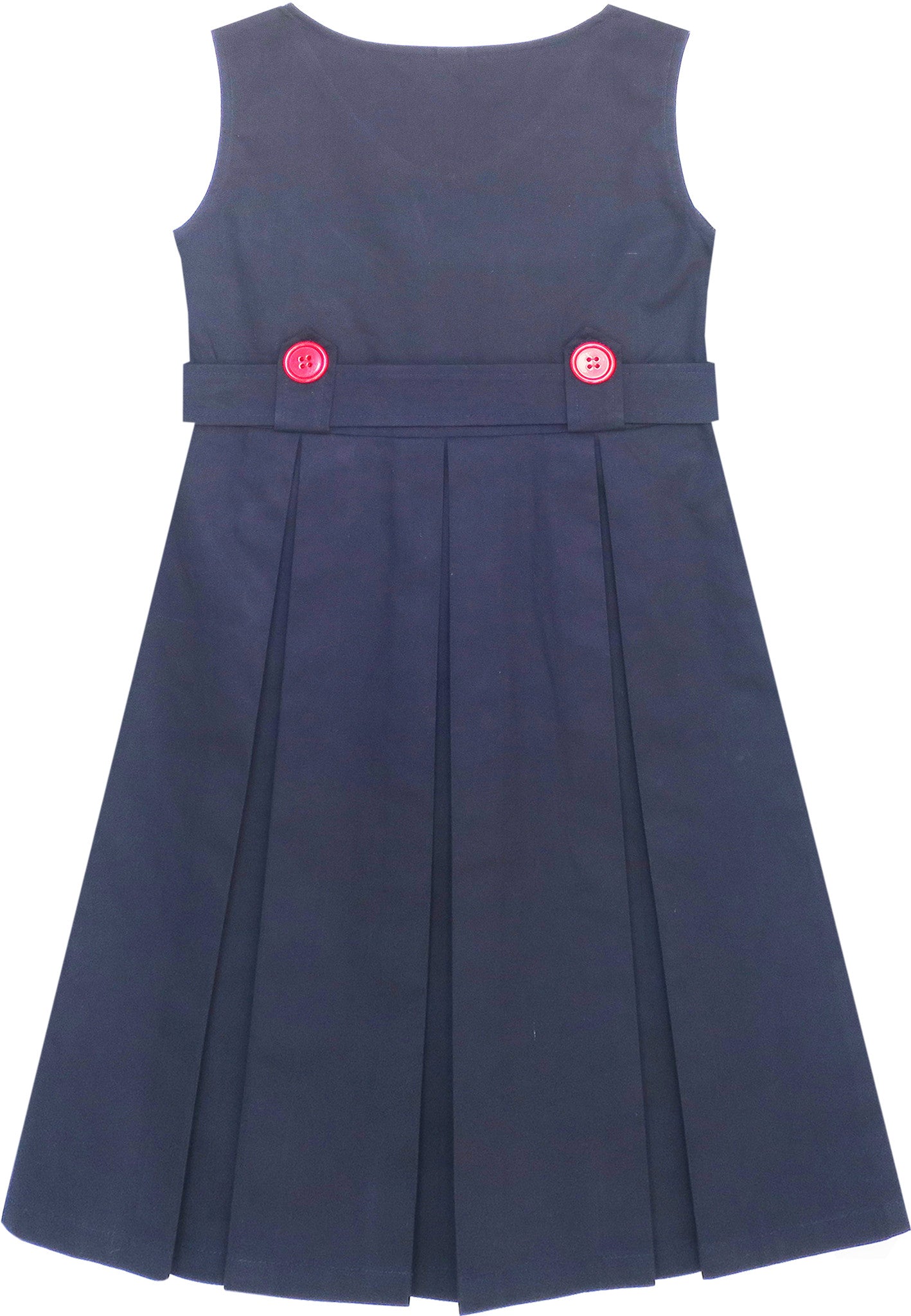 Girls Dress Navy Blue Back School Pleated Hem Size 6-14 Years