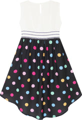 Girls Dress Hi-lo Maxi Chiffon Lace Polka Dot Necklace Party Size 7-14 Years