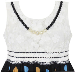 Girls Dress Hi-lo Maxi Chiffon Lace Polka Dot Necklace Party Size 7-14 Years