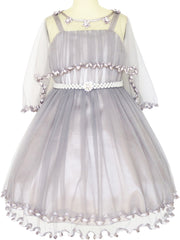 Flower Girls Dress Pearl Belt Pageant Wedding Party Size 3-14 Years