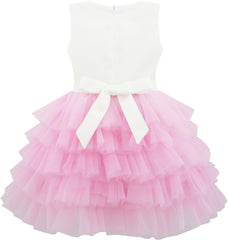 Girls Dress Birthday Princess Ruffle Dress Cake Balloon Print Size 1-10 Years