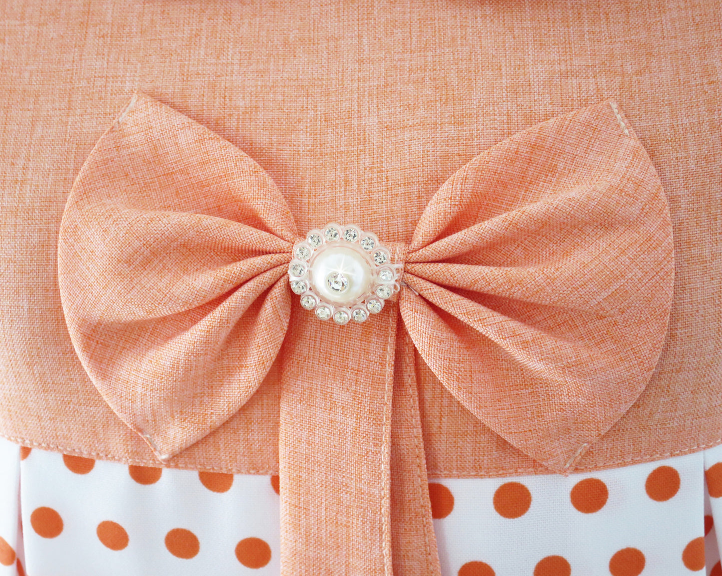 Girls Dress Polka Dot School Bow Tie Pearl Cap Sleeve Size 4-14 Years