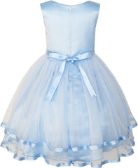 Flower Girls Dress Belted Wedding Party Bridesmaid Size 4-14 Years