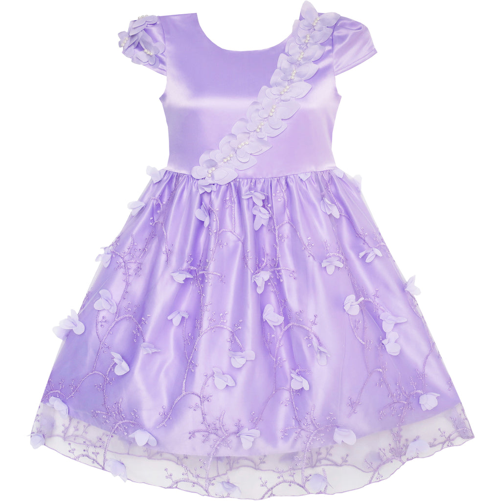 Flower Girls Dress Butterfly Party Wedding Bridesmaid Dress Size 4-10 Years