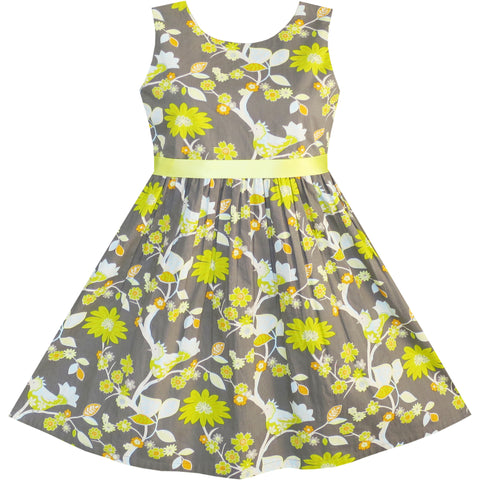 Girls Dress Flower Summer Beach Dress Size 2-12 Years