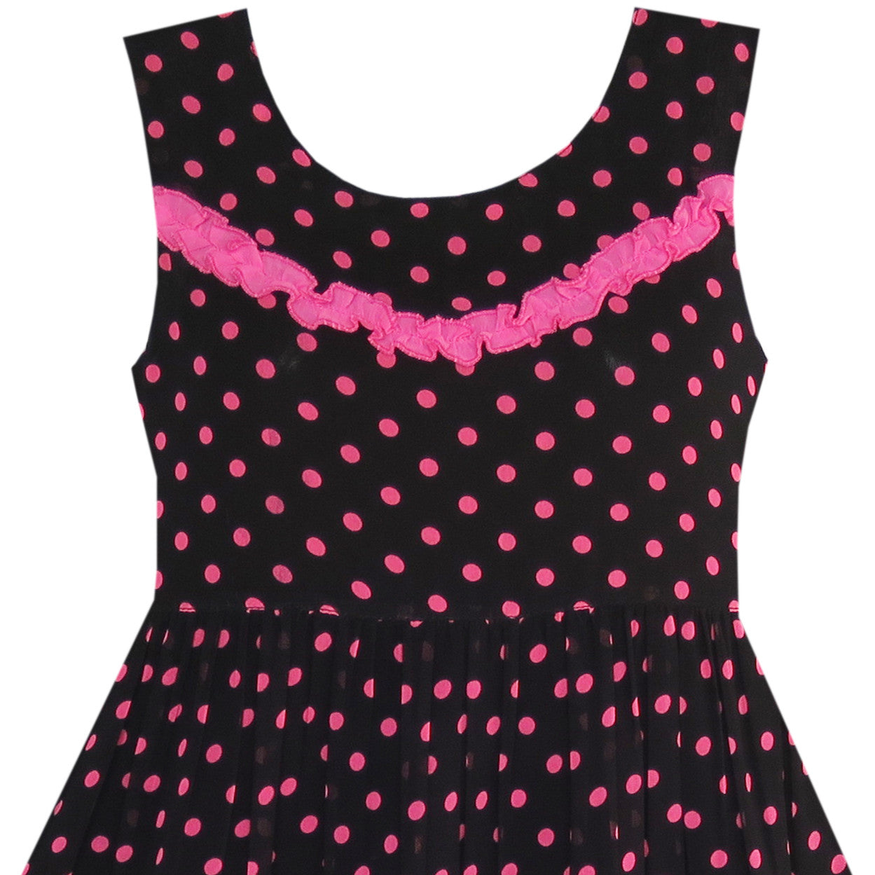 Girls Dress Hi-lo Polka Dot Pleated Chiffon Party Dress Size 7-14 Years
