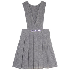 Girls Dress V Neck Pleated Hem School Uniform Tartan Skirt Size 4-14 Years