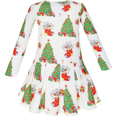 Girls Dress Christmas Tree Xmas Stockings Holiday Size 4-12 Years