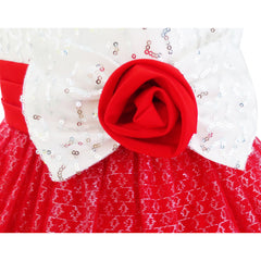 Girls Dress Flower Sparkling Sequins Belted Tulle Party Size 4-14 Years