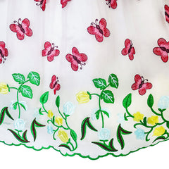 Girls Dress Butterfly Party Birthday Sundress Size 5-12 Years