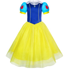 Girls Dress Snow White Princess Cartoon Mermaid Party Costume Ball Size 3-14 Years