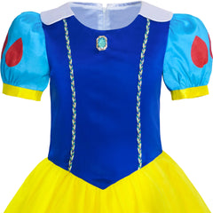 Girls Dress Snow White Princess Cartoon Mermaid Party Costume Ball Size 3-14 Years