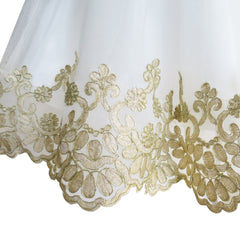 Flower Girls Dress Champagne Sequin Pearl Wedding Pageant Size 6-12 Years
