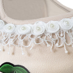 Girls Dress Lotus Leaf Sleeve Cherry Embroidery Everyday Size 3-12 Years