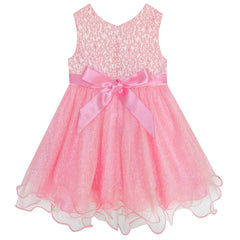 Baby Girls Dress Sparkling Lace Sequin Pageant Wedding Birthday Size 6M-24M Years