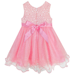 Baby Girls Dress Sparkling Lace Sequin Pageant Wedding Birthday Size 6M-5 Years