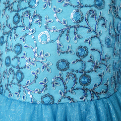 Girls Dress Cartoon Costume Princess Elsa Sparkling Party Size 3-12 Years