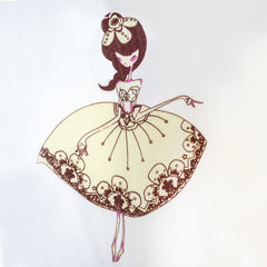 Girls Dress Dancing Girl Print Tutu Short Sleeve Size 5-10 Years