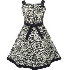 Girls Dress Leopard Print Summer Beach Size 4-12 Years