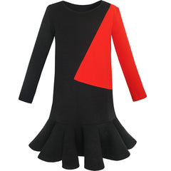 Parent-child Mother Daughter Dress Color Block Contrast Size OneSize-OneSize Years