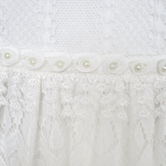 Girls Dress White Lace Tassel Hem Princess Party Size 4-8 Years