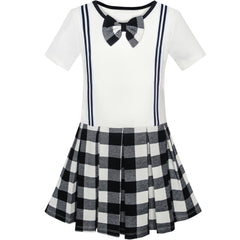 Girls Dress School Check Suspender Skirt Size 4-12 Years