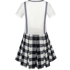 Girls Dress School Check Suspender Skirt Size 4-12 Years