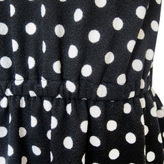 Girls Dress Black White Dot Short Sleeve Back School Dress Size 3-12 Years