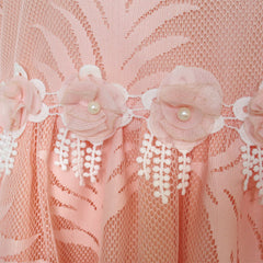 Girls Dress Lace Leaf Print Elegant Princess Party Wedding Size 7-16 Years