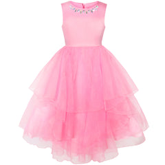 Flower Girls Dress Rhinestone Tulle Wedding Pageant Bridesmaid Size 5-12 Years