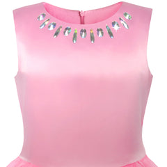 Flower Girls Dress Rhinestone Tulle Wedding Pageant Bridesmaid Size 5-12 Years