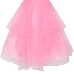 Flower Girls Dress Rhinestone Tulle Wedding Pageant Bridesmaid Size 5-12 Years