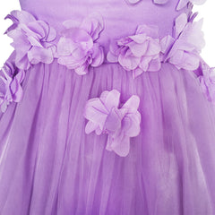 Girls Dress Yellow Dimensional Flower Bridesmaid Wedding Dress Size 5-12 Years